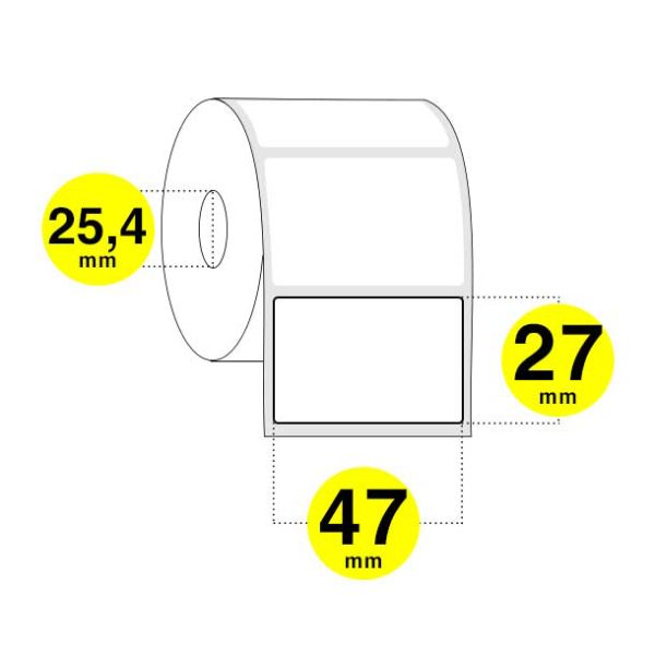 Etichette adesive 47x27 mm - carta bianca opaca (vellum)