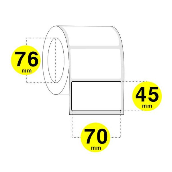 Etichette adesive 70x45 mm - carta bianca opaca (vellum)