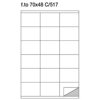 Etichette adesive su foglio A4 larghezza 70 mm. e altezza 48 mm. - scatola da 100 fogli A4.