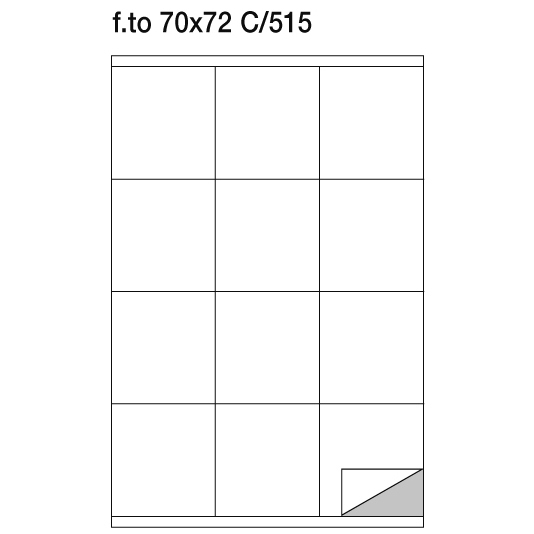 Markin etichette adesive su foglio A4 larghezza 70 mm. altezza 72 mm. Scatola da 100 fogli A4.