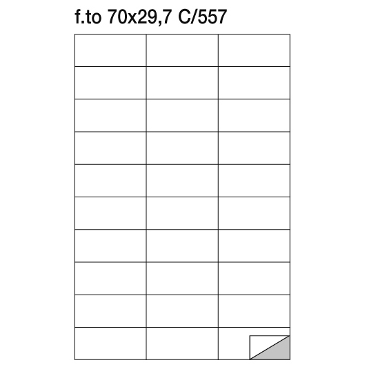 Etichette adesive su foglio A4 70 x 30 mm